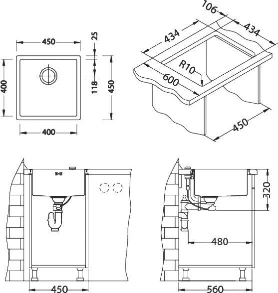 Мойка кухонная Alveus Quadrix 30 1102604 - 4