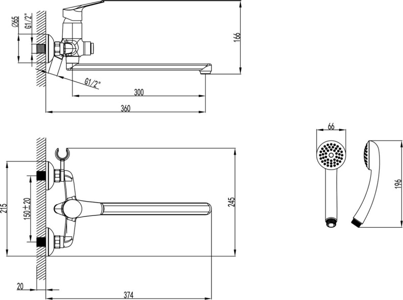 Смеситель Lemark Partner универсальный LM6557C - 1