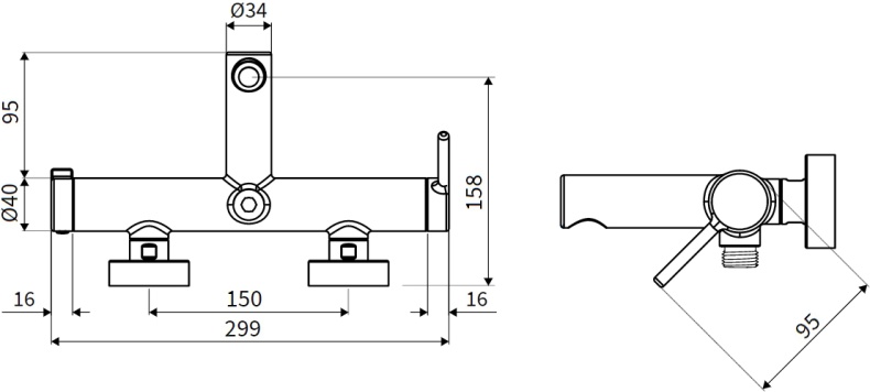 Смеситель для ванны с душем Excellent Pi черный матовый AREX.1205BL - 2