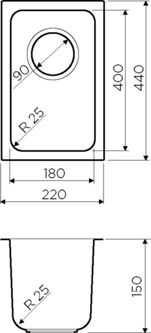 Дополнительная мойка Omoikiri Tadzava 22-U-IN нержавеющая сталь 4993734 - 1