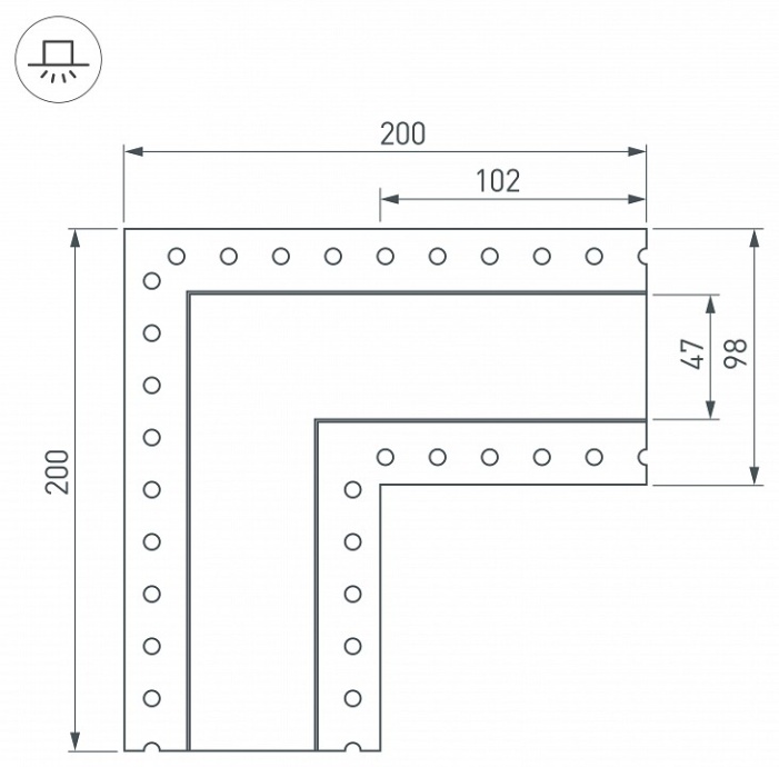 Коннектор L-образный Arlight SL-Linia45-Fantom 030106 - 1