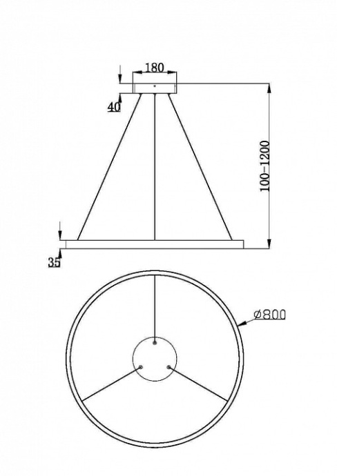 Подвесной светильник Maytoni Rim 1 MOD058PL-L42B3K - 1