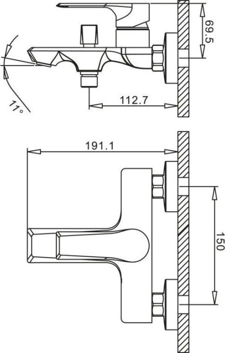 Смеситель BelBagno Bocco BOC VASM CRM для ванны BOC-VASM-CRM - 1