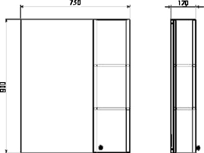 Зеркало-шкаф Comforty Амстердам 75 00004144209 - 2