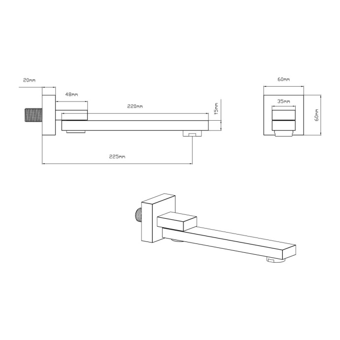 Излив для ванны Vincea сталь VSWS-41GM - 4