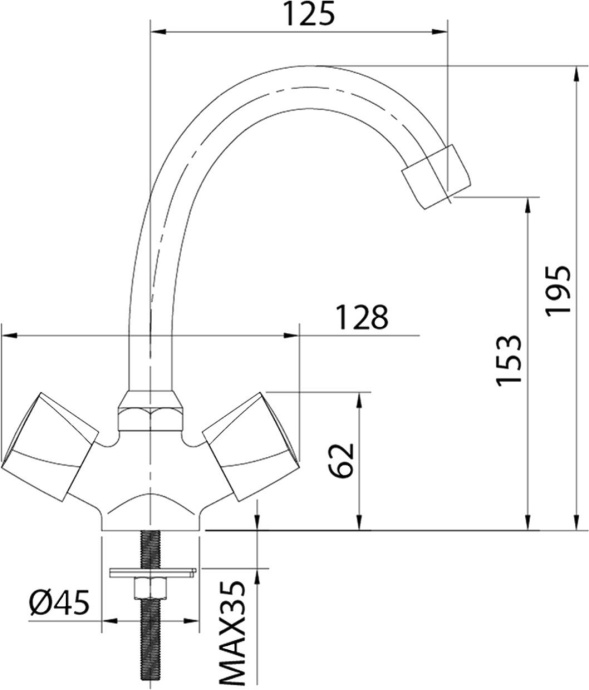 Смеситель для раковины Milardo Tring TRISB00M01 - 2