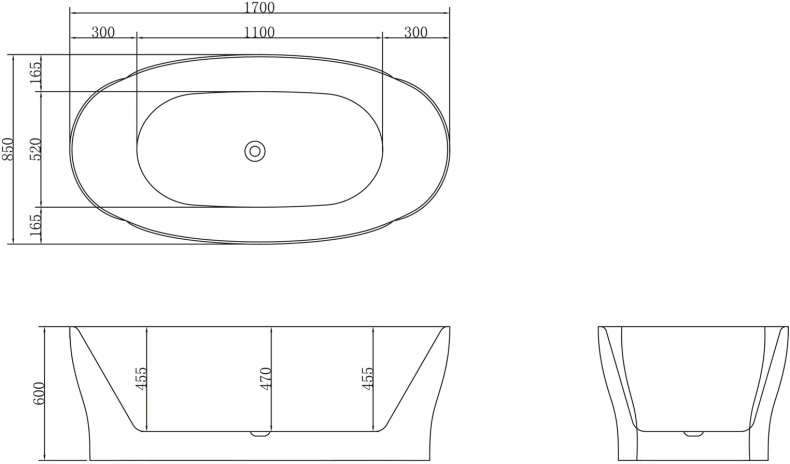 Акриловая ванна BelBagno BB403-1700-850 - 3