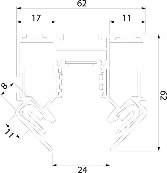 Шинопровод в натяжной потолок Elektrostandard Slim Magnetic черный 2м 85123/00 a062150 - 1
