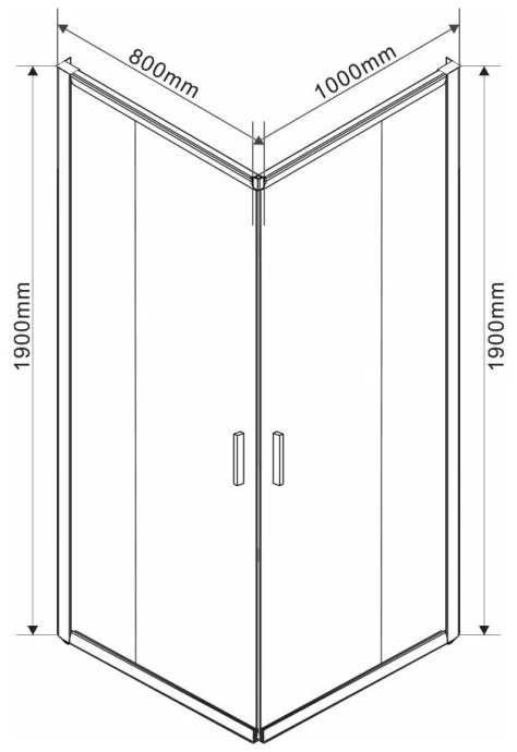 Душевой уголок Vincea Garda 100x80 профиль сталь стекло прозрачное VSS-1G8010CLGM - 2