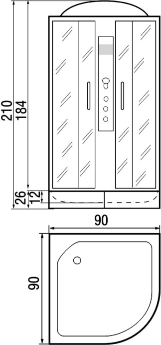 Душевая кабина с поддоном River Desna 90/24 TH  10000002180 - 2