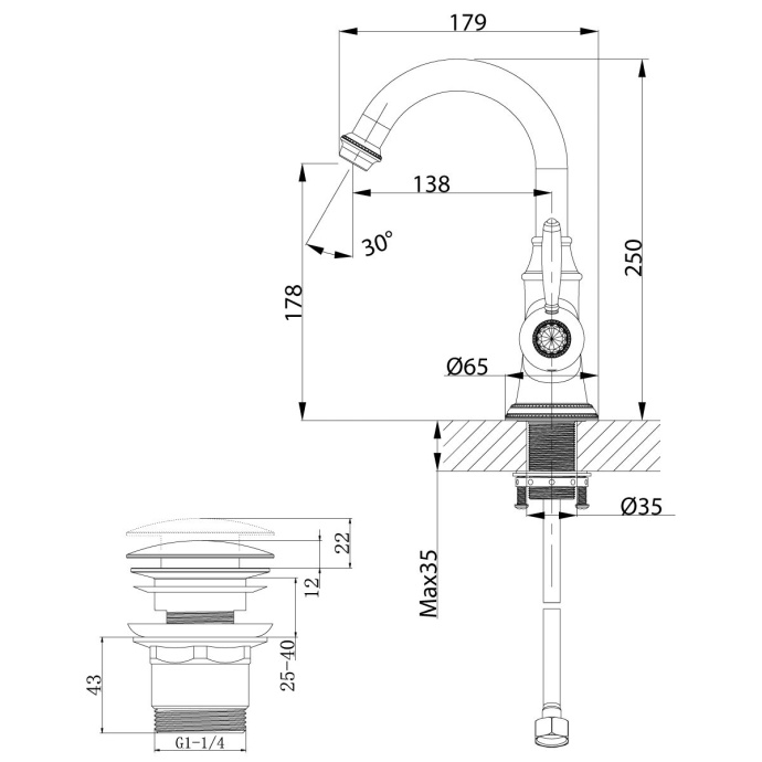 Смеситель Lemark Spark LM6707RG для раковины - 1