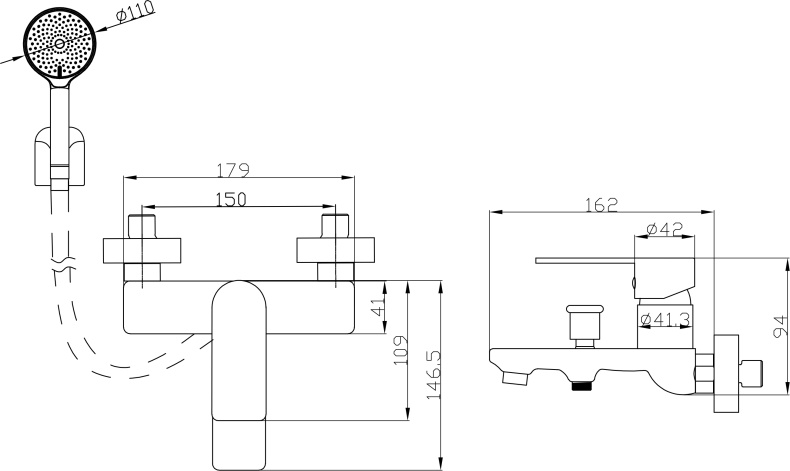 Смеситель для ванны с душем STWORKI WFT1035-2 - 1