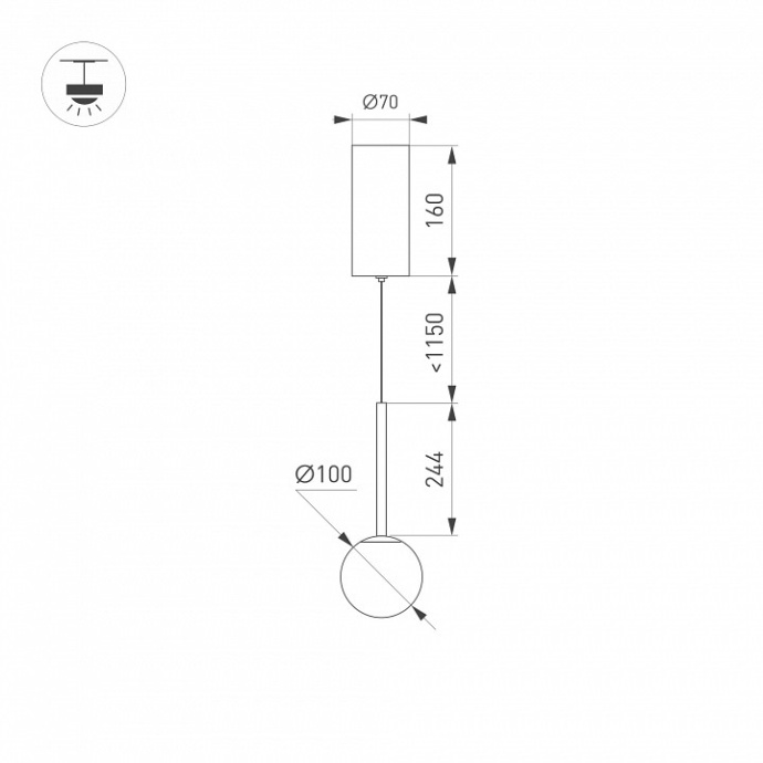 Подвесной светодиодный светильник Arlight SP-Beads-Hang-T-R100-8W Warm3000 036520 - 4