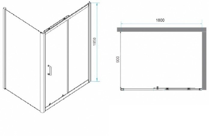 Душевой уголок RGW Passage PA-74 180x90 профиль хром стекло прозрачное 410874189-11 - 2