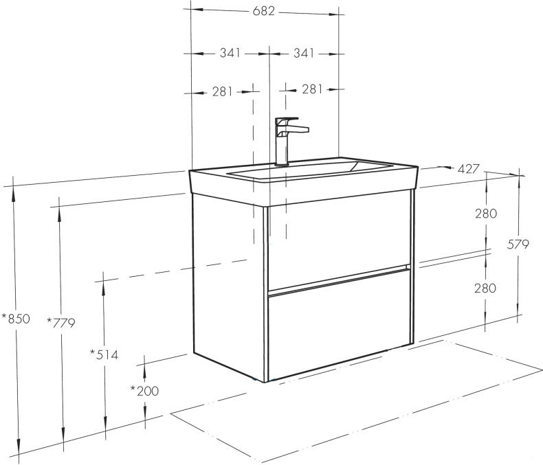 Комплект мебели Aquaton Сканди 70 белый - 13