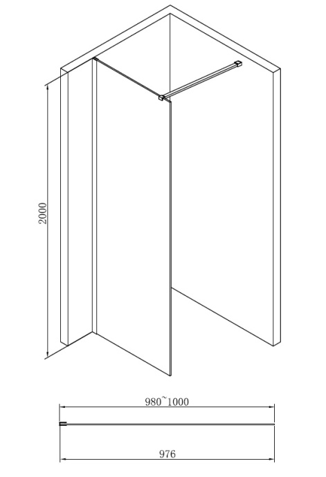 Душевая перегородка ABBER Immer Offen AG61100B - 2