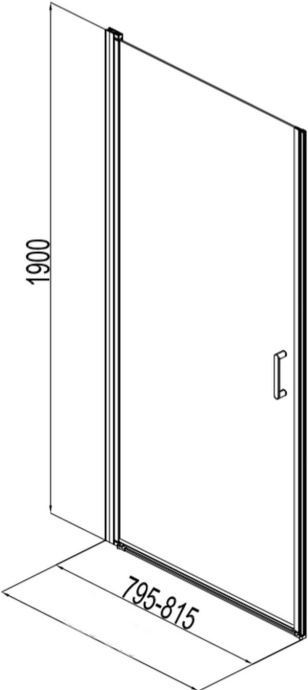 AE12-N-80H190U-CT Aquanet Cinetic, дверь в нишу 800мм, хром, прозр.6мм (243619) - 13