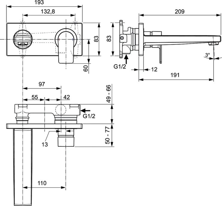 Смеситель для раковины Ideal Standard Edge хром A7116AA - 5