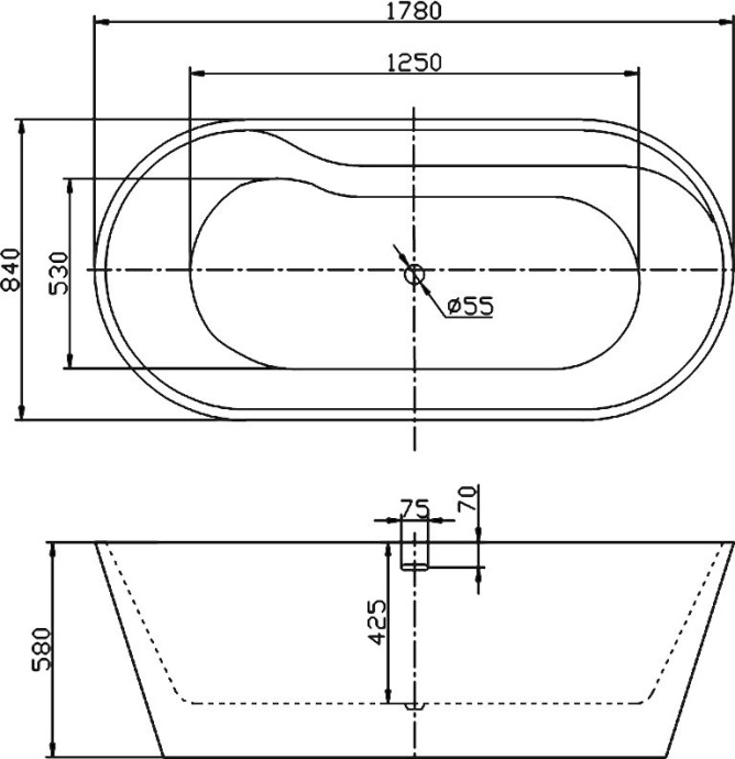 Акриловая ванна BelBagno BB14 - 2