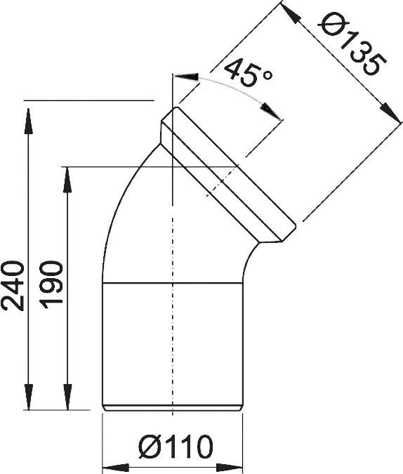 Отвод AlcaPlast A90-45 - 1