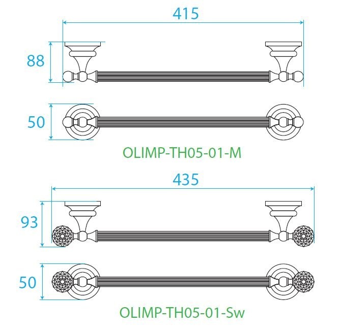 Полотенцедержатель Cezares OLIMP  OLIMP-TH05-02-Sw - 2