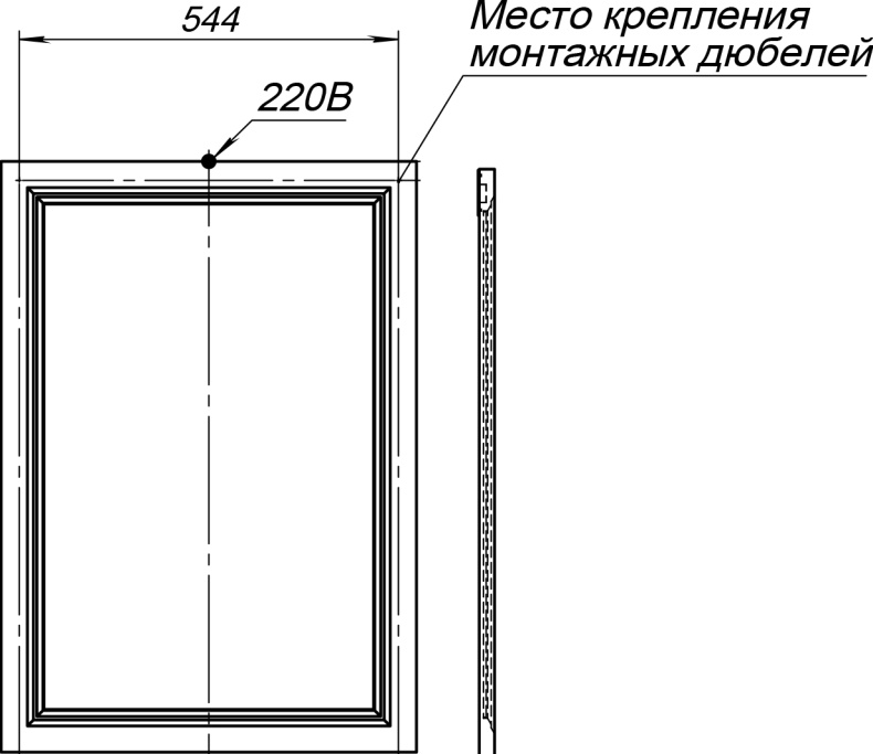 Зеркало STWORKI Эстерсунд 60 белое матовое, с подсветкой, сенсор на зеркале 259337 - 7