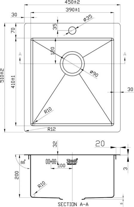 Мойка кухонная Zorg Inox R 4551 - 1