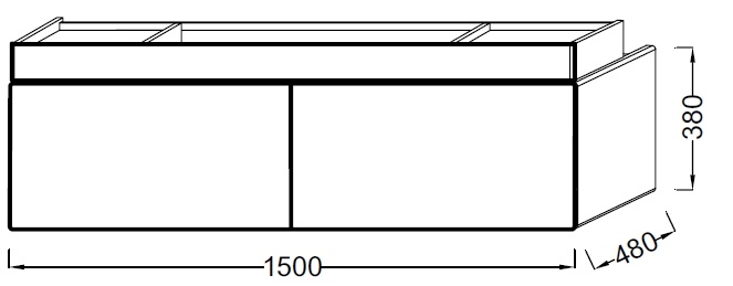 Тумба под раковину Jacob Delafon Terrace 150 см  EB1189-G1C - 2