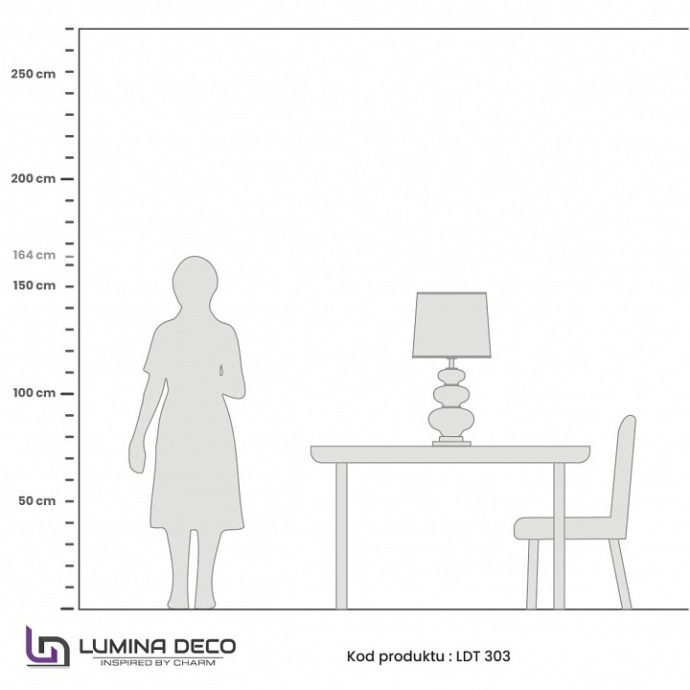 Настольная лампа декоративная LUMINA DECO Briston LDT 303 CHR+BK - 1