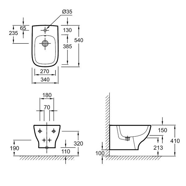 Биде подвесное Jacob Delafon Struktura EMC0002 EMC0002-00 - 1