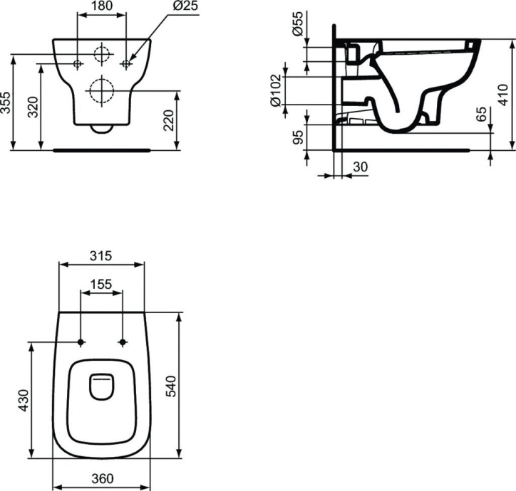 Чаша для унитаза подвесного Ideal Standard Esedra T281401 - 4