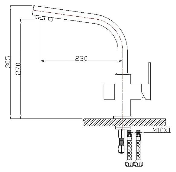 Смеситель Zorg Clean Water ZR 311 YF-nickel для кухонной мойки - 1