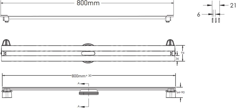Душевой лоток Berges Wasserhaus Super Slim 80 см 090154 - 12