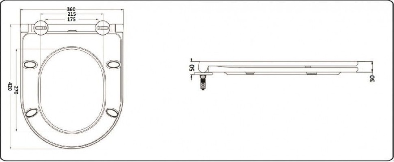 Унитаз подвесной Ceramalux черный, матовый  2197MG - 4