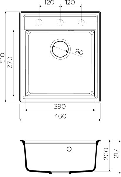 Мойка кухонная Omoikiri Daisen 46-GR leningrad grey 4993612 - 1