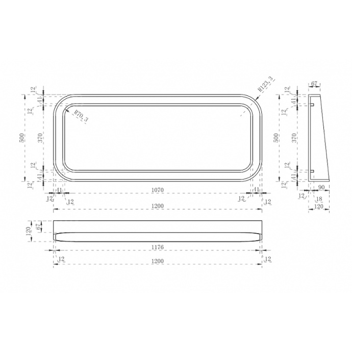 Зеркало Abber Kristall 120 красное с подсветкой AT6702Rubin - 2