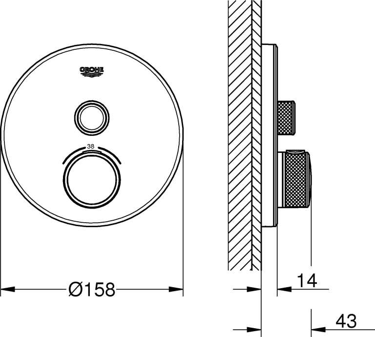 Термостат Grohe Grohtherm SmartControl 29150LS0 для душа, moon white - 1