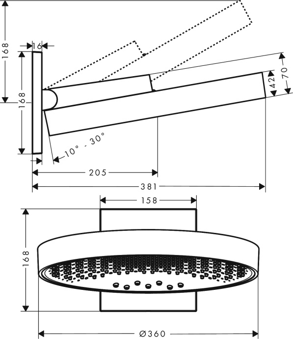 Верхний душ Hansgrohe Rainfinity 26234000 - 2