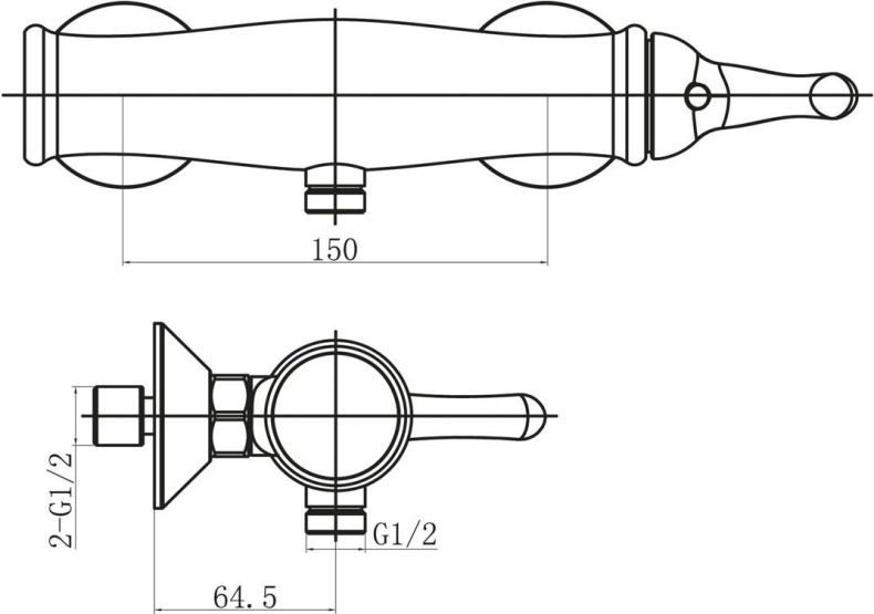 Смеситель BelBagno Tiffani TIF ESDM CRM для душа TIF-ESDM-CRM - 1