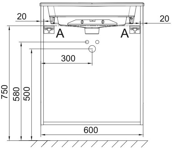 Тумба под раковину Jacob Delafon Odeon Rive Gauche 60 белый - черный EB2520-R9-NR4 - 3