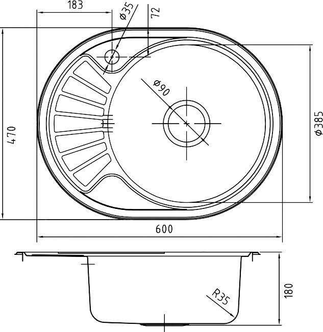 Мойка кухонная Iddis Suno SUN60SRi77 - 1