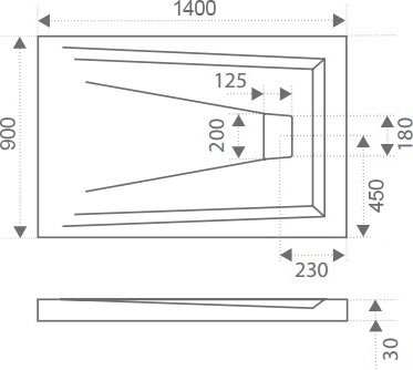 Поддон для душа Good Door Атриум 140x90 с ножками и экраном - 4