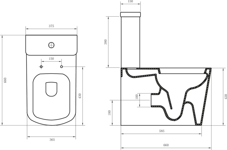 Чаша для унитаза-компакта BelBagno Albano безободковая BB120CPR - 5