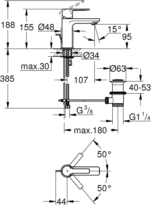 Смеситель Grohe Lineare New 32109001 для раковины - 5