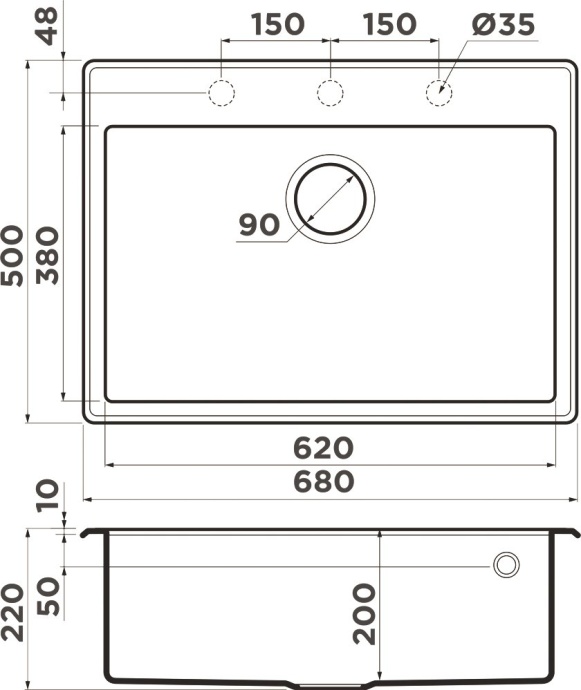 Мойка кухонная Omoikiri Tedori 68 белая 4993967 - 2