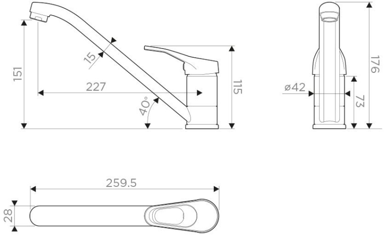 Смеситель Omoikiri Kado WH для кухонной мойки 4994164 - 1