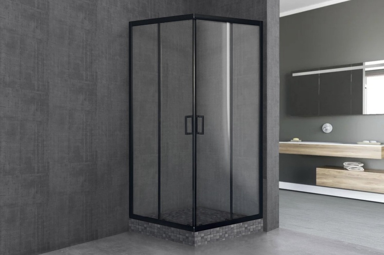 Душевой уголок Royal Bath HPD 95x100 профиль черный стекло прозрачное RB1095HPD-T-BL - 1