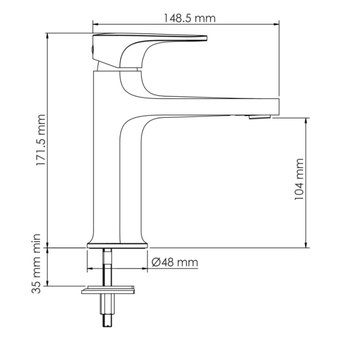 Смеситель для раковины WasserKRAFT Weida хром 3103 - 3