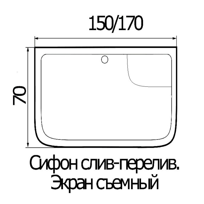 Ванна акриловая прямоугольная River Wemor 150/70/55 S  10000001805 - 1