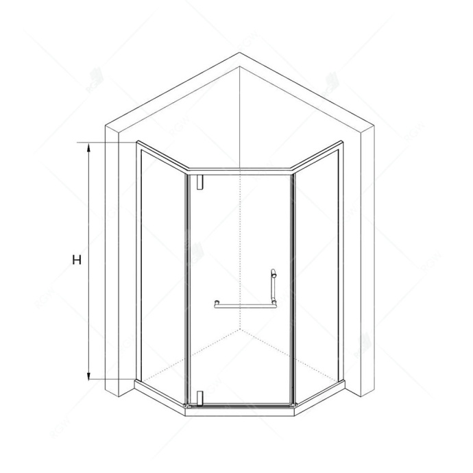 Душевой уголок RGW Hotel HO-084-B 90x90 профиль черный стекло тонированное 350608499-34 - 3